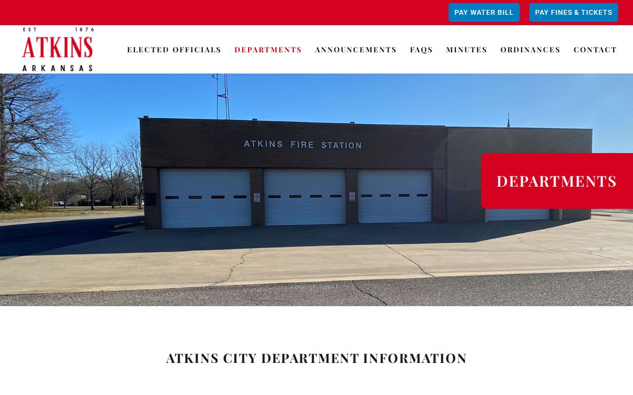 Atkins Police Department official contact source for recent arrest records